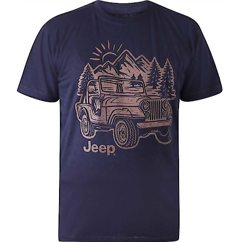 D555 Offizielles Jeep bedrucktes T-Shirt Navy